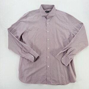Tom Ford Shirt Mens 45 Pink Pinstripe Classic Fit Long Sleeve Dress Italy